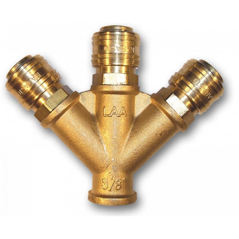 Trójnik z szybkozłączami z gwi.wew. 3/8''-3788